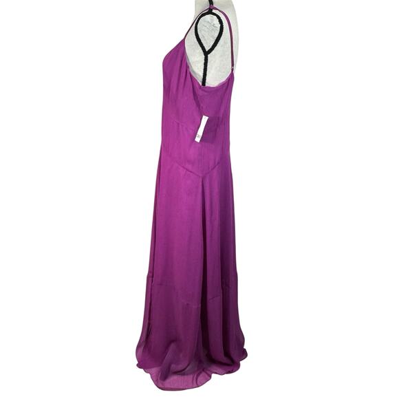 Bar III SZ 14 Maxi Dress V-Neck Spaghetti Straps Lined Slits Rear Zip Amethyst - Picture 8 of 12